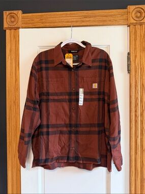Carhartt Women's Plaid Flannel Shirt Rugged Flex Size XL